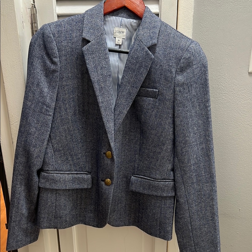 J.Crew Gray Blazer with Gold Buttons
